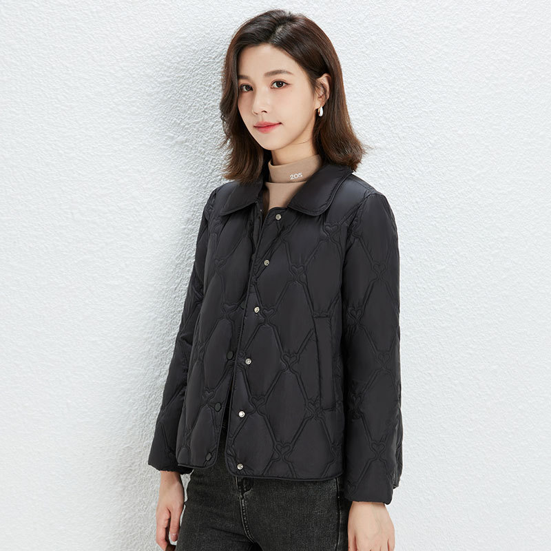秋冬新款轻薄羽绒服女式韩版大码宽松休闲90白鸭绒设计感百搭外套