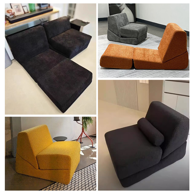 Amazon sofá comprimido retro sofá perezoso triple silla plegable pequeña casa sofá cama