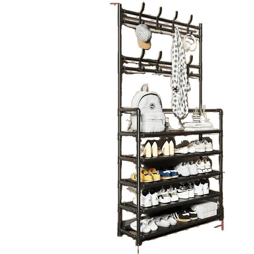 Simple shoe rack door floor-mounted integrated coat and shoe rack, home shoe cabinet, rental room storage and display rack