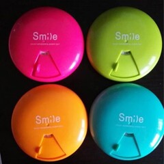 工場直販 丸型スマイル分類薬箱 笑顔収納ボックス ジュエリーボックス プラスチックボックス 分割包装
