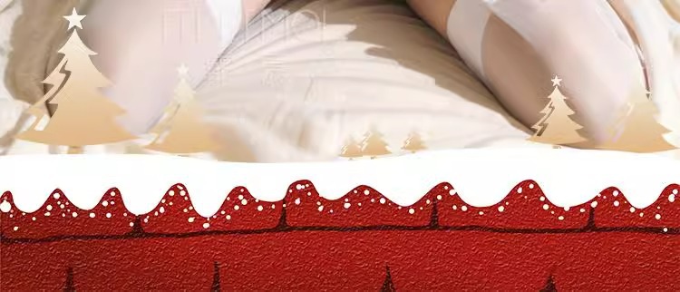 Velvet Bunny Girl Christmas Costume Set with Hat and Red Stockings — detail image 12