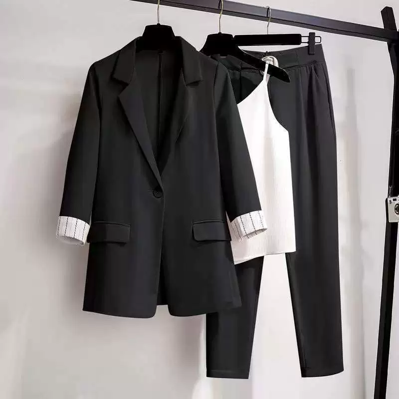 2025 новый весенне-осенний повседневный универсальный костюм в стиле Chanel, трехсоставной свободный костюм с воротником