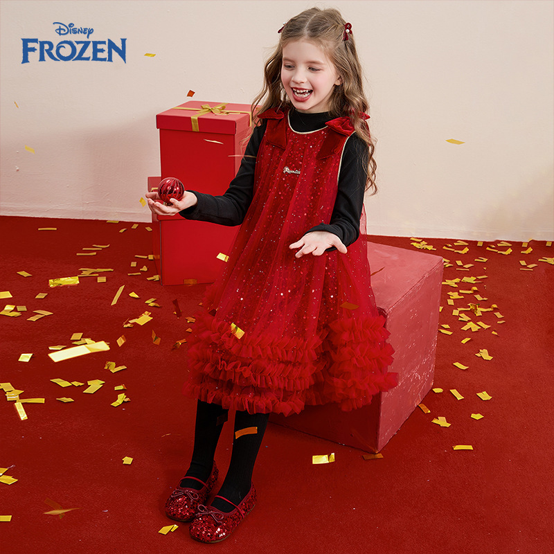 Disney Girls' Princess Dress Elsa Princess 2026 Spring New Dress Skirt for Older Children Clothing Gown Disney Girls' Princess Dress Elsa Princess 2026 Spring New Dress Skirt for Older Children Clothing Gown