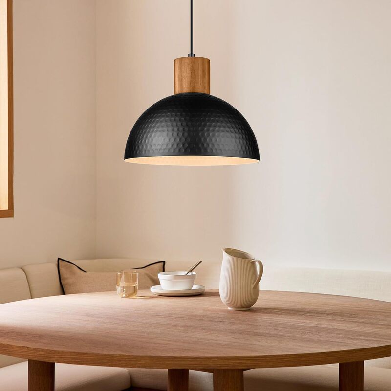 Dome chandelier solid wood chandelier lamps are suitable for kitchen island, dining room, bedroom, corridor, modern black