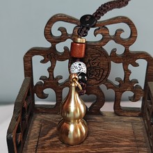 批发黄铜可打开空心中号葫芦国潮可刻字创意挂件手工钥匙扣工艺品