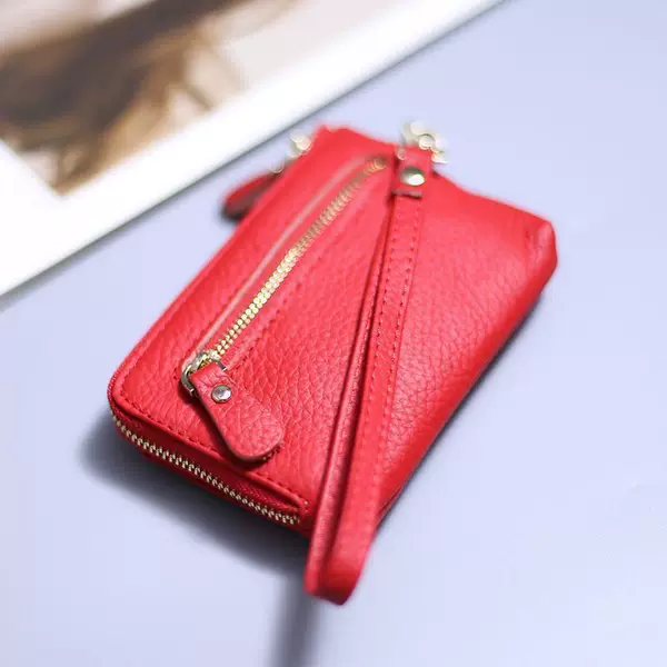 New Multifunctional Ins Hand Carry Coin Purse Leather Compact Cosmetics Bag Pendant Simple Coin Key Card Holder