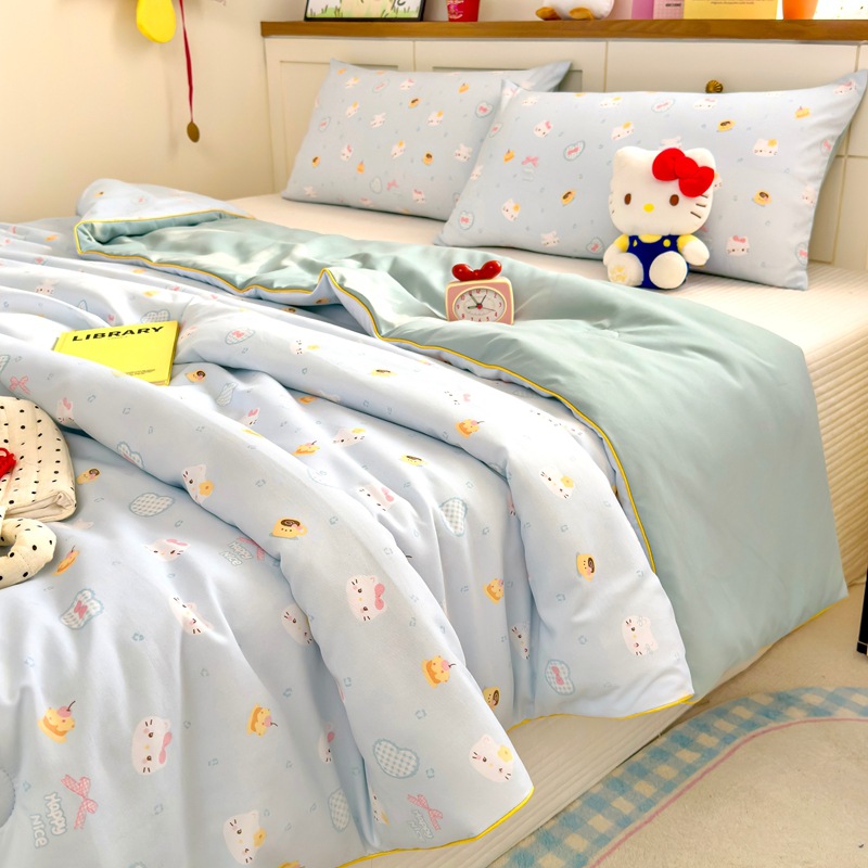 クラスA二重糸プリント夏はエアコン夏涼しさで学生寮の洗濯機に洗濯されている