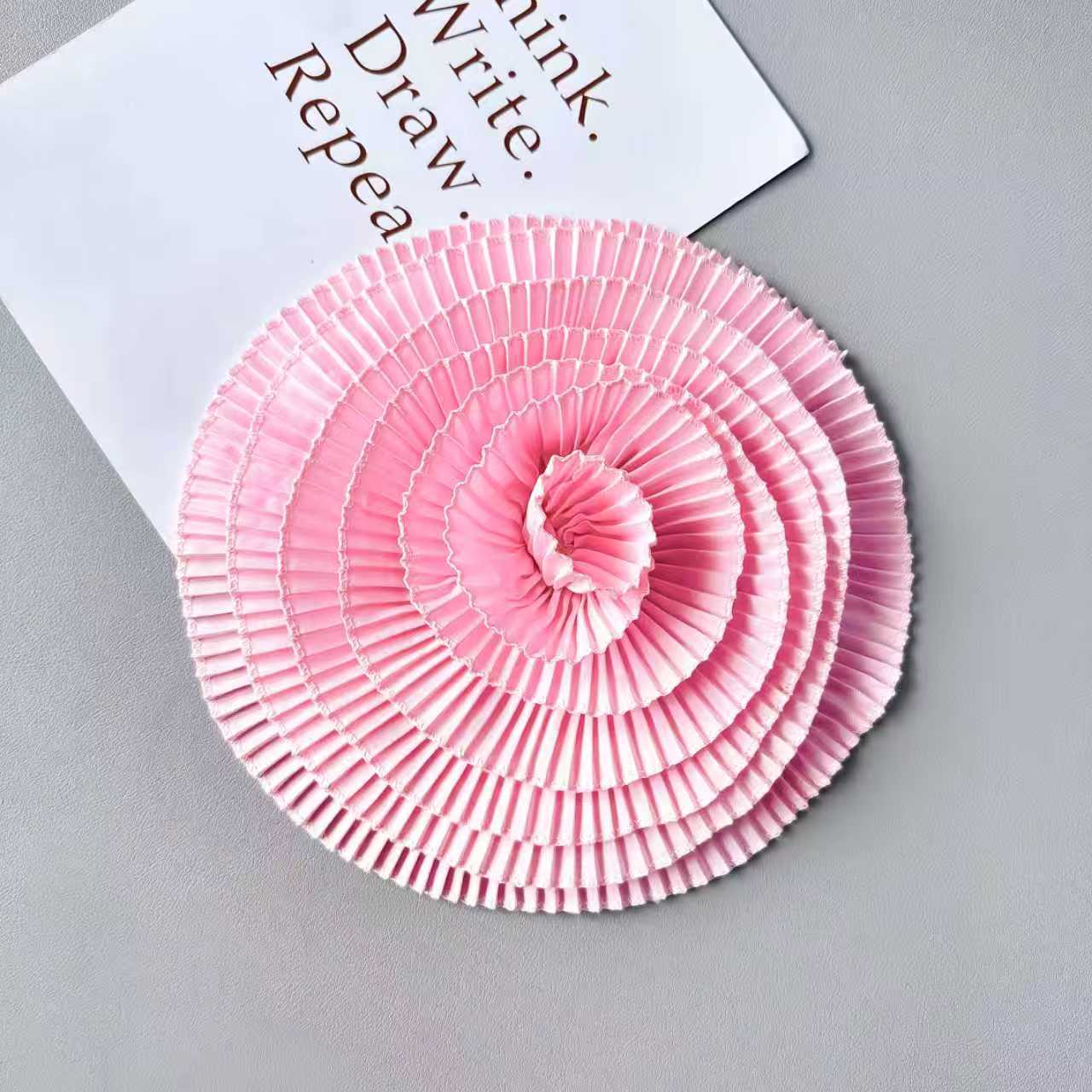 Nuevo pliegue de flores hechas a mano estereoscópico pliegue de flores grandes tela de pecho vestido de boda accesorios de ropa de baile image 10