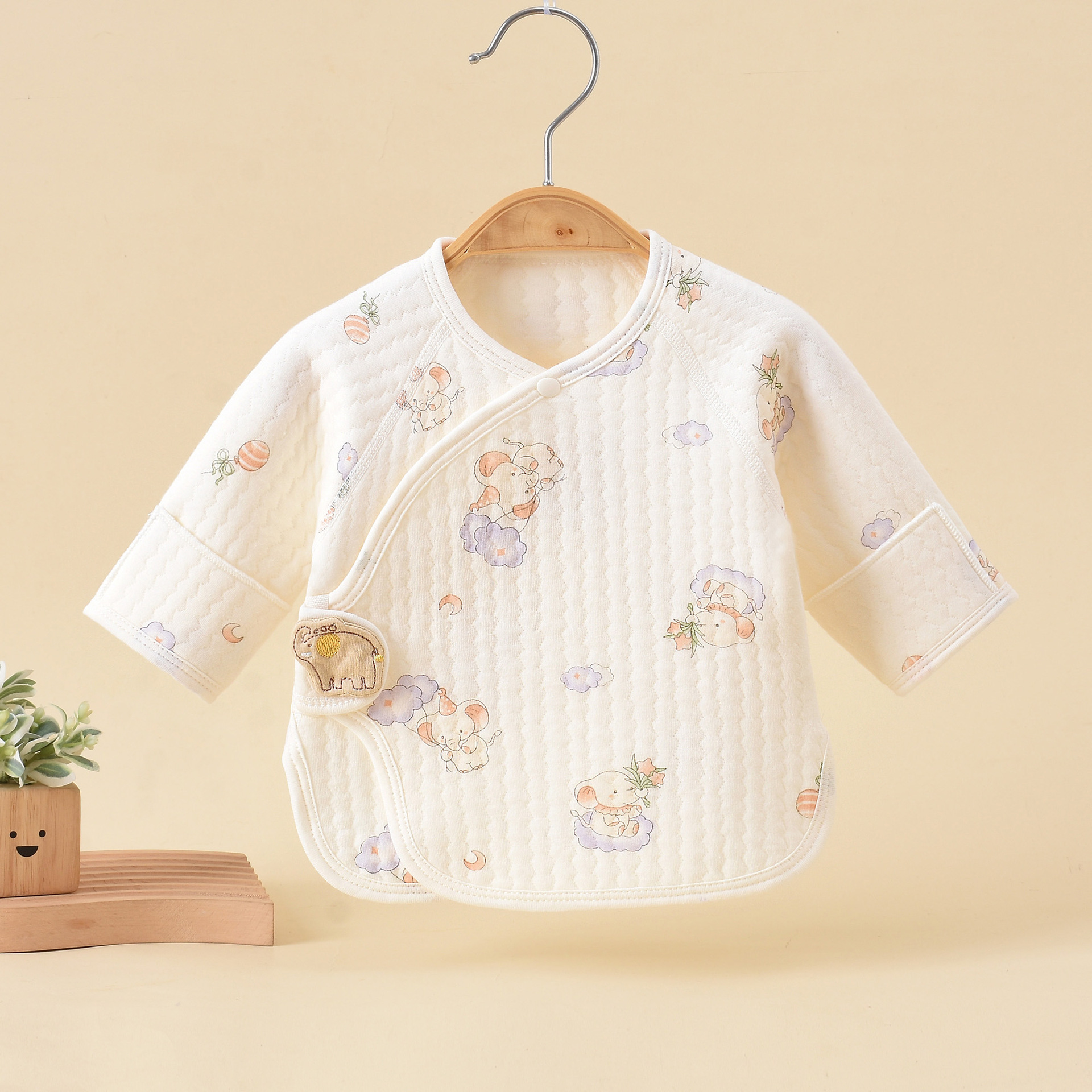 Baby Warm Half-back Clothes Newborn Class A Boneless Monk Clothes 0-3 Months Air Cotton Single Top for Production