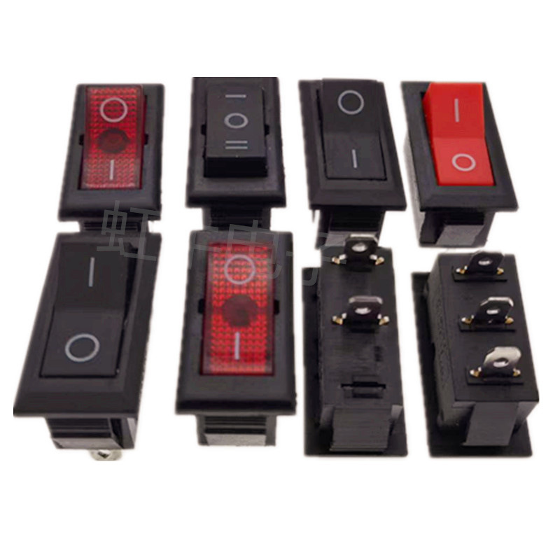 船型开关KCD2-202面板32.5×16mm台钻电源开关KCD3短矮底座V型盖