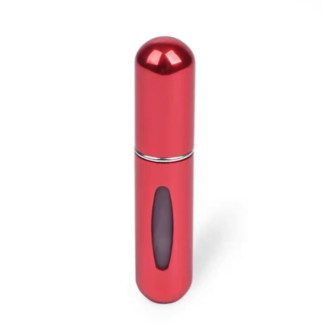 Botella de perfume de 5ml en stock, botella de spray recargable, botella de perfume de muestra de cosméticos de viaje portátil de aluminio