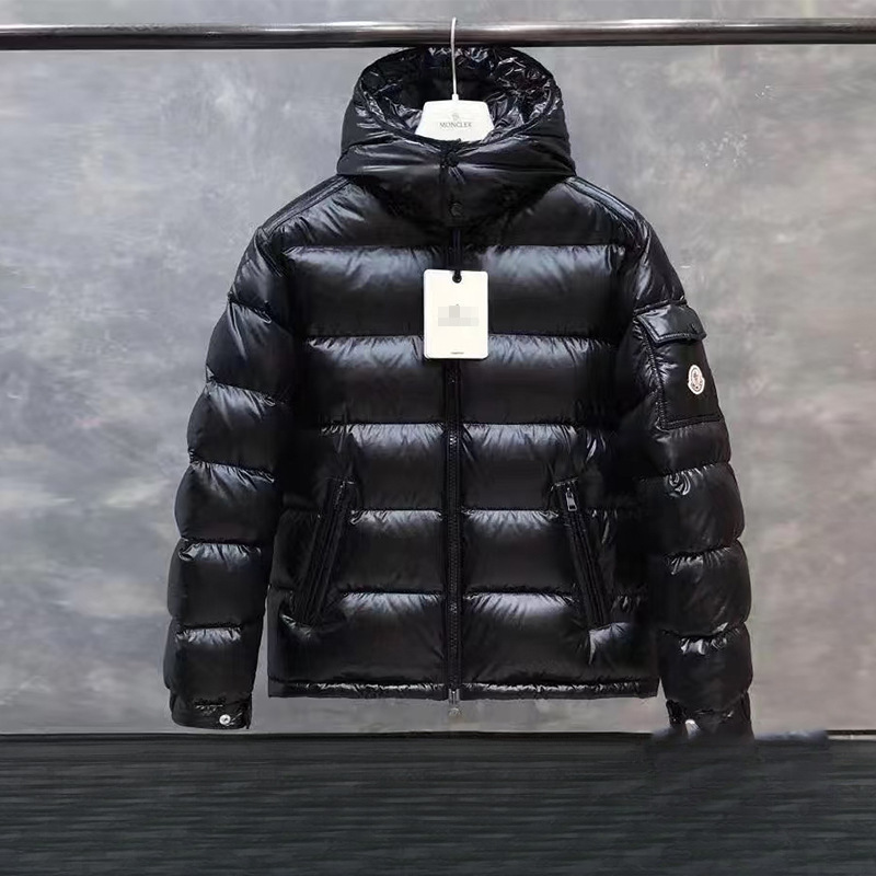 Cross-Border Mengkou Maya Thickened Winter Glossy down Jacket for Men, Short Hooded Waterproof