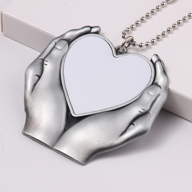 Heat Transfer Blank Angel Wings Holding Heart Pendant European and American Car Accessories Cross-Border Amazon Hot Seller