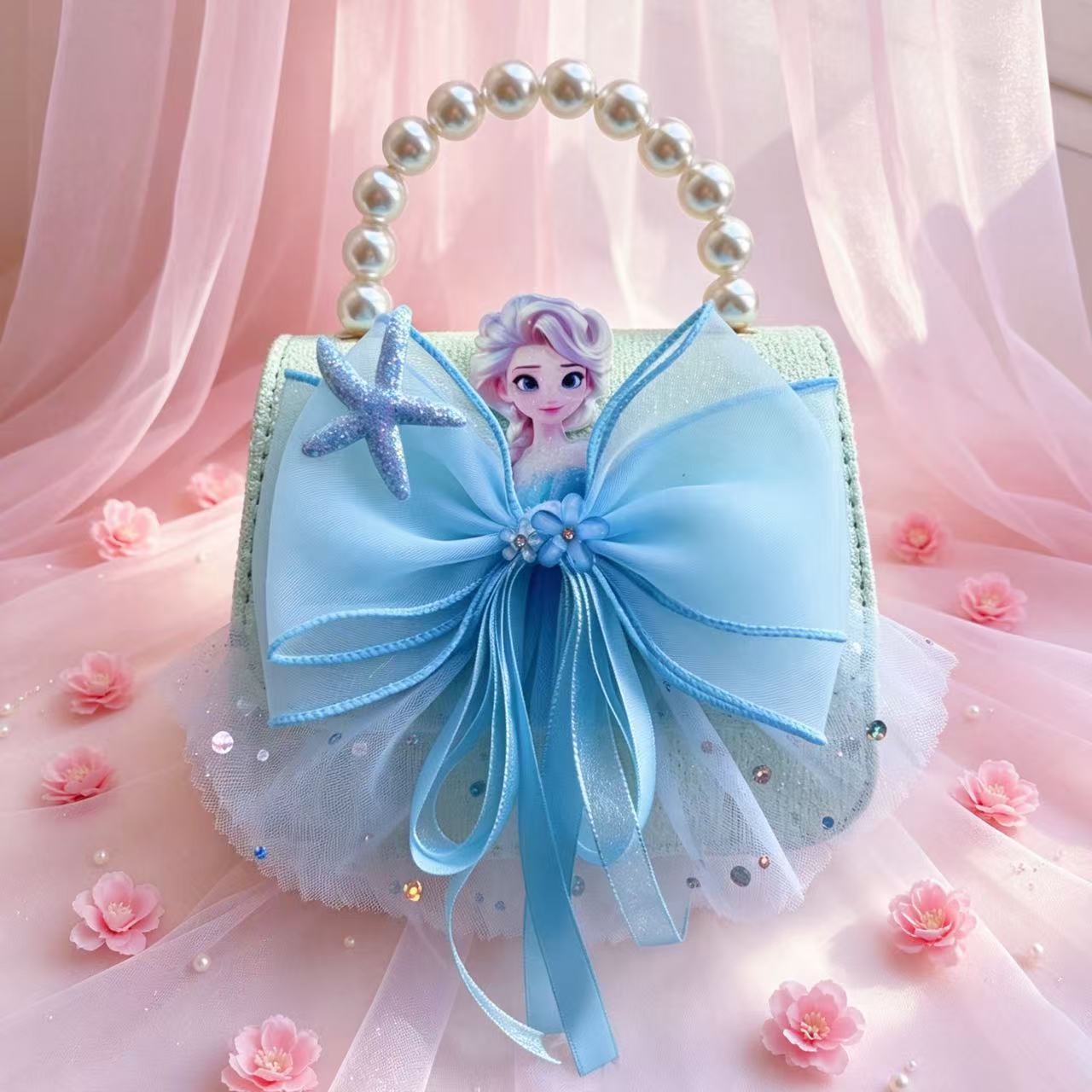 Nuevo comercio exterior pequeña fragancia niñas hombro mochila de moda perla arco bolsos de niños bolsos de cambio de dibujos animados