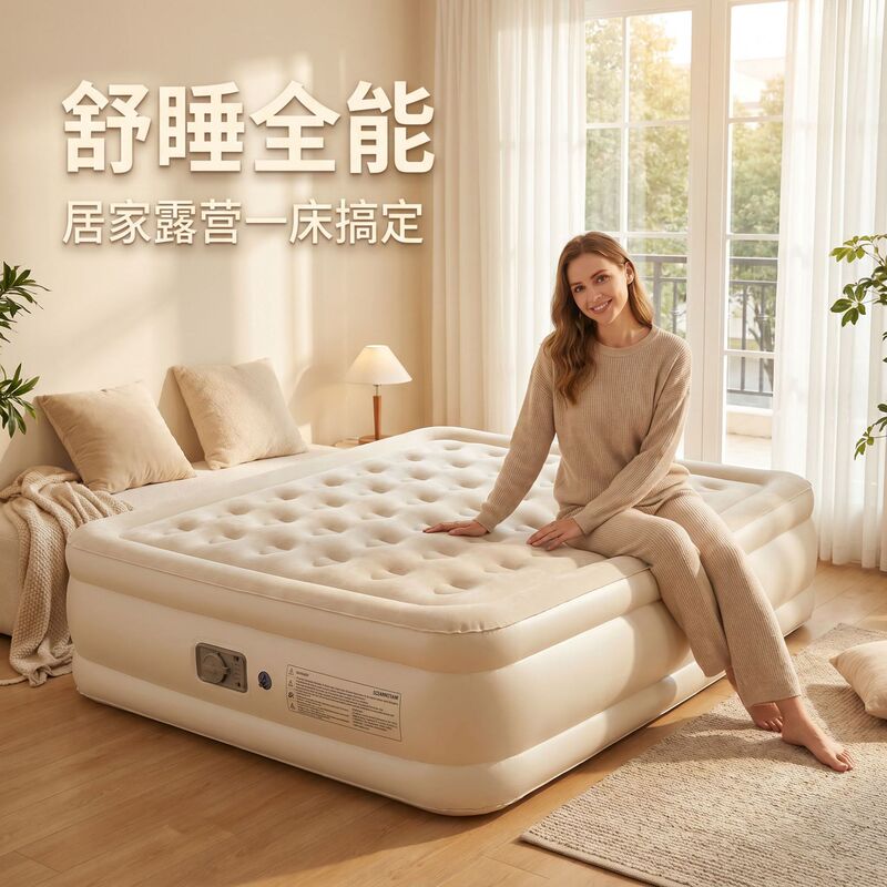 Inflatable mattress for floor use, fully automatic with pillow, new model for home use, outdoor camping mattress, single large air mattress Inflatable mattress for floor use, fully automatic with pillow, new model for home use, outdoor camping mattress, single large air mattress