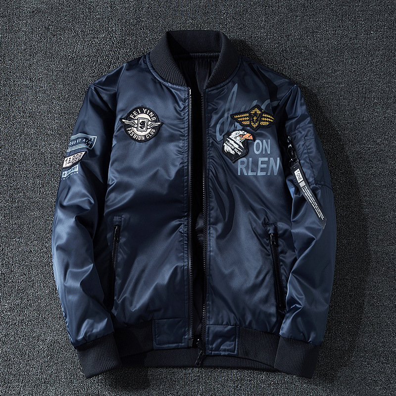 Chaqueta de los hombres American Air MA1 piloto uniforme escolar estilo militar chaqueta de los hombres retro más el tamaño uniforme de béisbol de los hombres