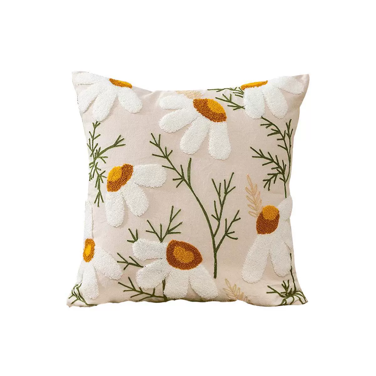 Pillow, pillowcase, sofa, Nordic style, flowered, with embroidery