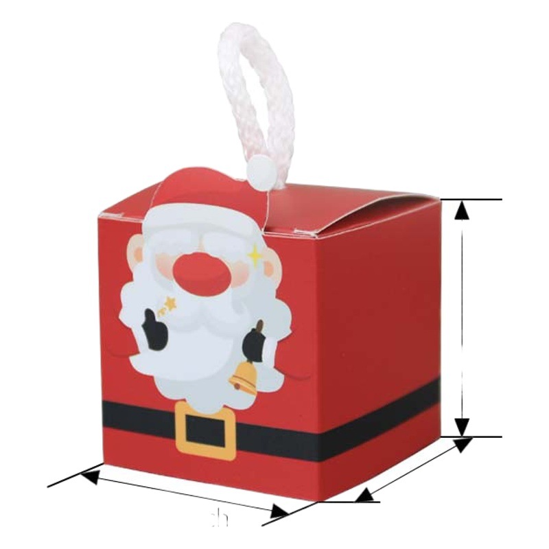 Caja de regalo de navidad tamaño pequeño 5,5 cuadrado elemento de navidad caja de regalo caja de dulces de mano al por mayor
