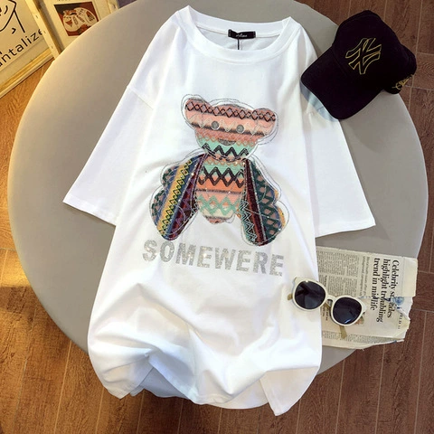 2023 летняя новая обычная футболка с короткими рукавами, Женская свободная Универсальная футболка с короткими рукавами и надписями, модный топ