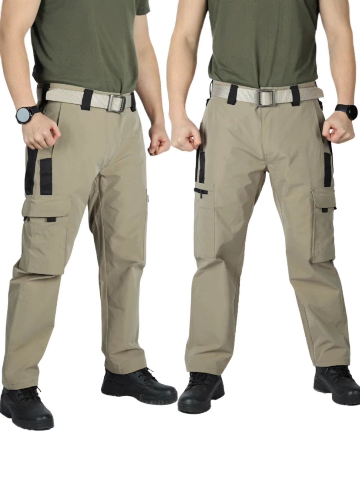 Men's tactical pants, suitable for spring and autumn, featuring multiple pockets, designed for outdoor and casual wear, fashionable, durable, water-resistant, and suitable for combat