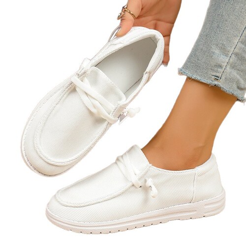 Women's Canvas Shoes Slip-on Flat Shoes eBay 43 Size Single Shoes 2025 European and American Independent Station Women's Shoes