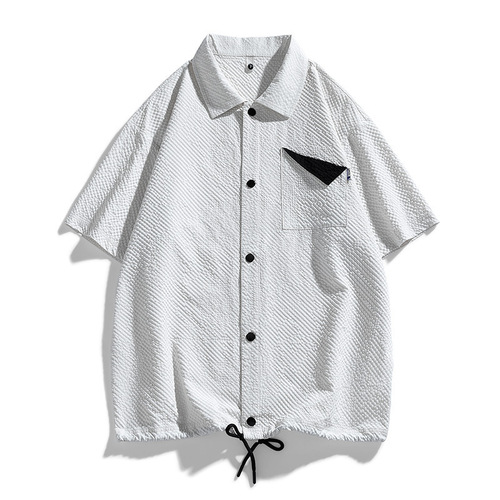 Men's Summer Large Size Short Sleeve Shirt Men Fat Design Collar Casual Shirt Plus Size Top Men's Clothing