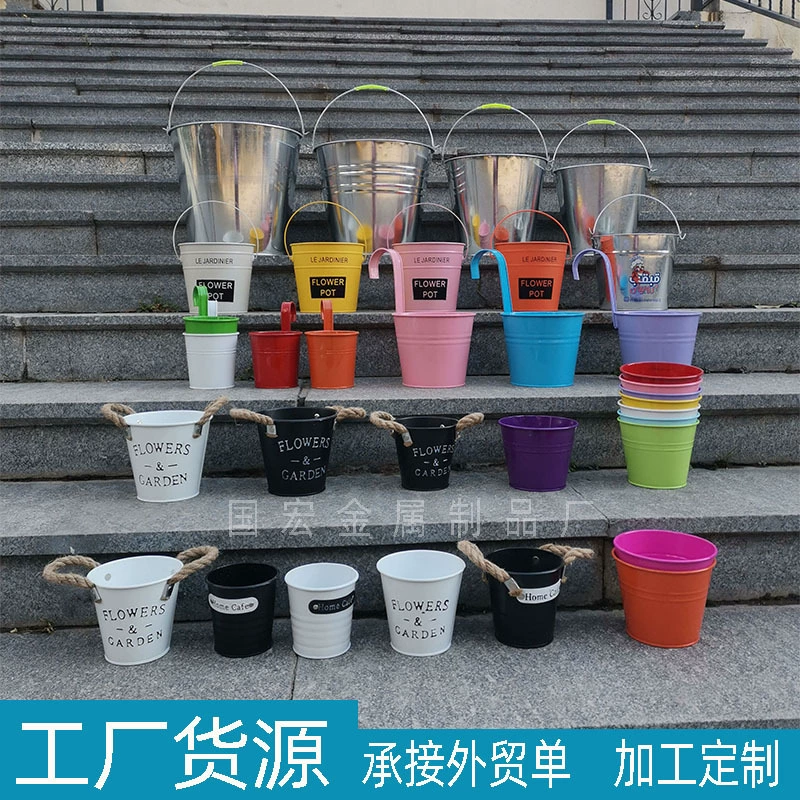 Металлическая бочка Железная бочка Маленькая Железная бочка мясистый маленький цветочный горшок Настольное хранение Цветочная бочка Железный цветочный горшок