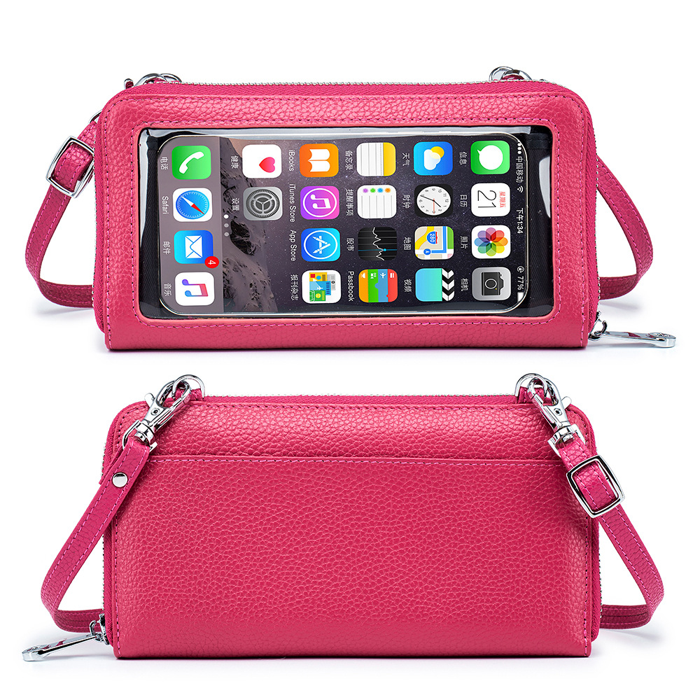 Nuevo cuero genuino mini todo partido simple pequeña bolsa de pantalla táctil bolsa de teléfono móvil de moda ligero nicho bolsa de mensajero para las mujeres