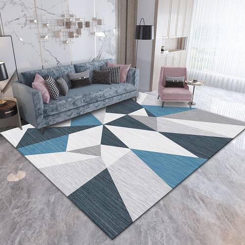 Nordic light luxury rug for bedroom bed side rug geometric living room coffee table pad office patchwork area rug in Instagram style