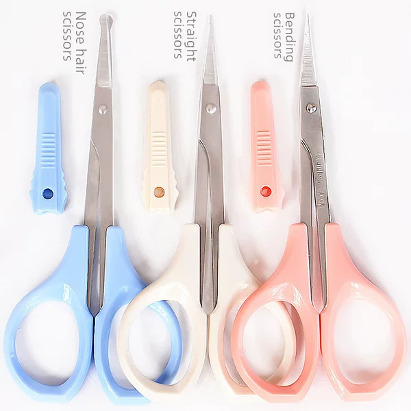 Shuangling Scissors Small Eyebrow Scissors Stainless Steel Double Eyelid Scissors Eyebrow Trimming Beauty Nose Hair Straight Elbow Scissors Wholesale