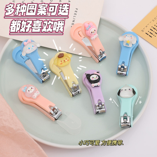 Cute mini nail clippers for adult home use with protective cover creative folding nail clippers for manicure