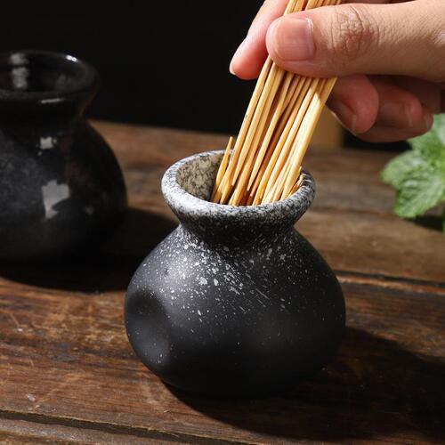 Japanese toothpick box cute home living room toothpick tube ceramic toothpick jar convenient simple cotton swab storage box personality