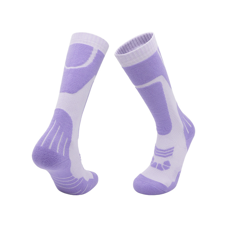 Calcetines de esquí de tubo alto de invierno para niños, fondo de toalla para adultos, calcetines cálidos gruesos de tubo largo, calcetines de lana Merino