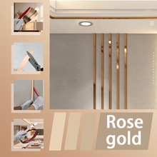 钛合金不锈钢平板装饰线条吊顶美边收边条背景墙黑钛金自粘金属条