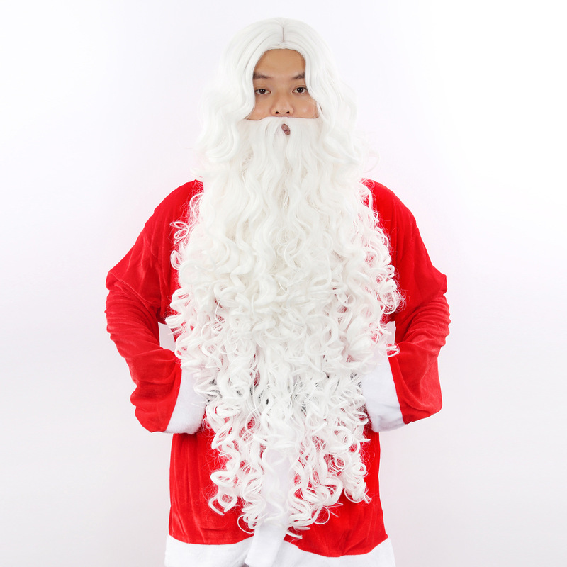 Santa Claus beard full set high white gray old man beard Christmas wig beard one-piece delivery in stock Santa Claus beard full set high white gray old man beard Christmas wig beard one-piece delivery in stock