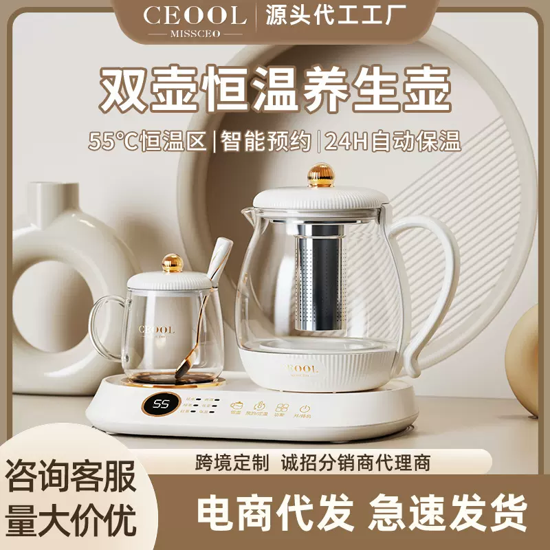 CEOOL 总裁小姐养生壶煮茶专用 多功能迷你办公室双壶 养生壶批发