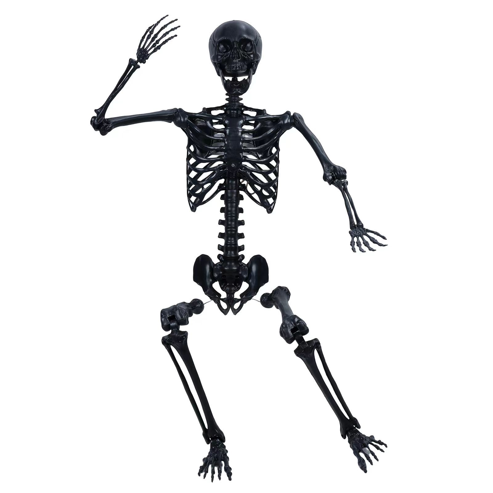Nuevo producto explosivo Amazon comercio electrónico Halloween esqueleto esqueleto colgando fantasma cuerpo humano negro 170 estante de props esqueleto