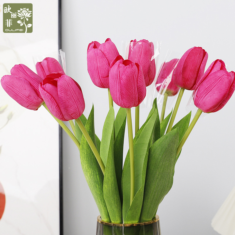 Touch Tulip Simulation Flower Bouquet Humedad Superior Decoración del hogar Lafayette Tulip