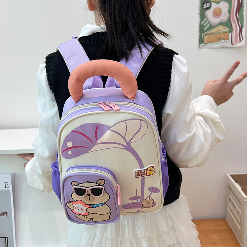 Mochila infantil preescolar Kapibara lindas niñas mochila de jardín de infantes 3 años 5 años mochila ligera para niños