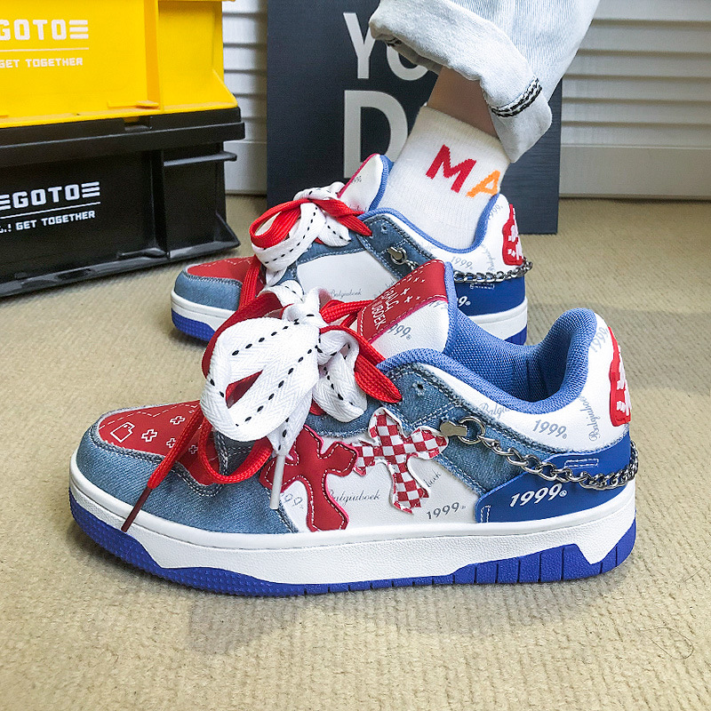 Μόδα Cloud Παπούτσια Γυναικεία Άνοιξη Νέο Χοντρό κάτω Στρογγυλό Κεφάλι Σχέδιο εσοχής Μικρό αρωματικό καμβά παπούτσι Casual Board Γυναικεία παπούτσια_voghion.com