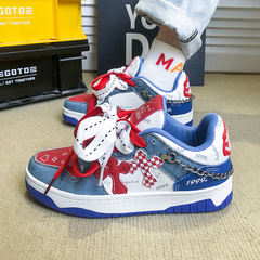 New Style National Trend Niche Hong Kong Style Men's and Women's Couple Skate Shoes Instagram Popular Versatile Double Shoelace Fashion Little White Shoes