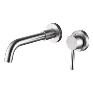Hidden stainless steel in-wall basin hot and cold faucet white embedded face basin bathtub cabinet faucet