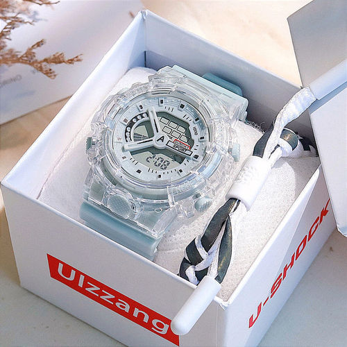 White smog blue watch for men and women, ins style, good-looking, middle and high school students, waterproof sports unicorn electronic watch
