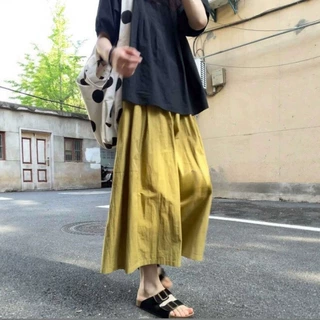 韩系通勤气质垂感阔腿裤春夏宽松慵懒风九分裤简约百搭休闲裤女