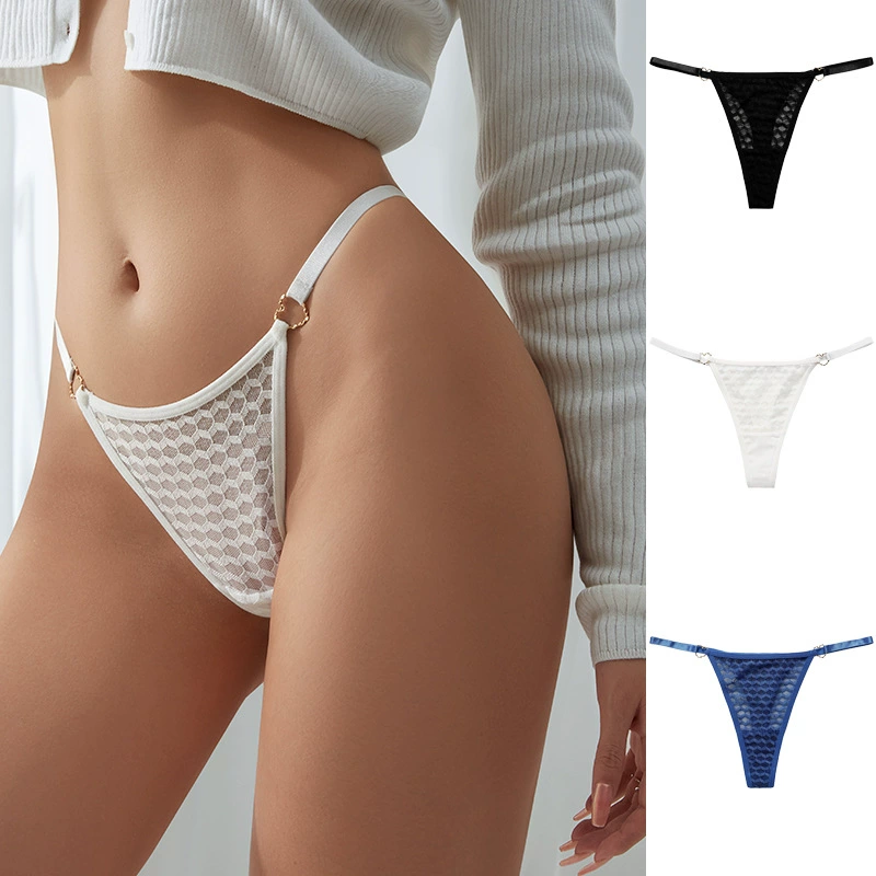 Сексуальное кружевное дышащее хлопковое бикини-низ раздольной талии, тонкие ленты, белый или темно-синий, размеры S-XL