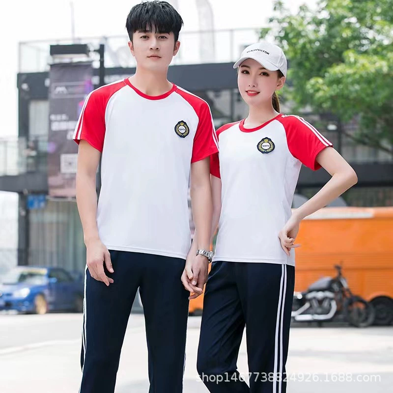 Летняя Повседневная Новая форма для начальной школы младших классов средней школы, униформа из чистого хлопка, мужская и женская спортивная с коротким рукавом
