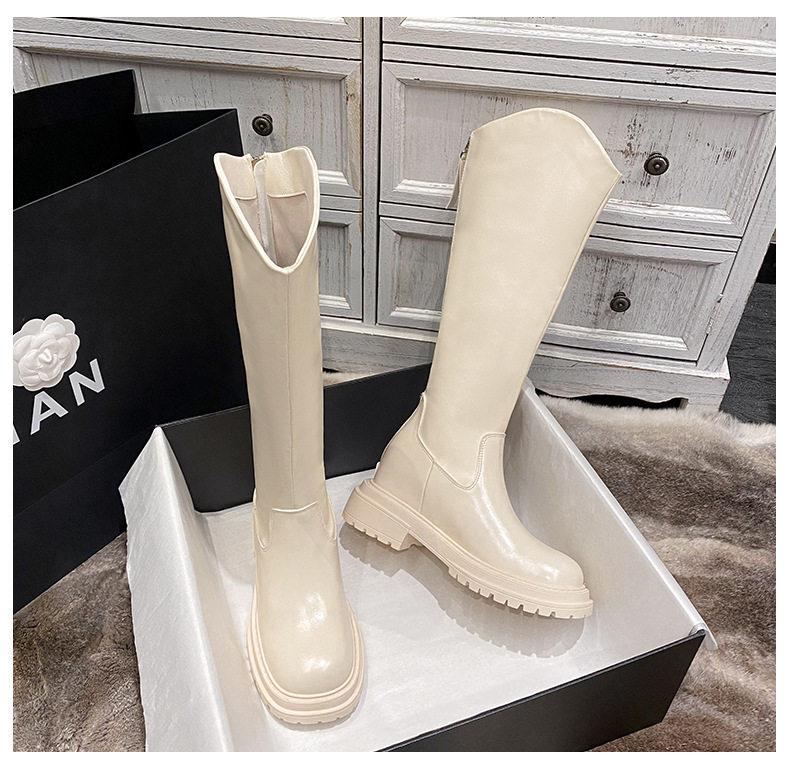Bốt nữ cao cổ đế dày kiểu dáng thon gọn, gót thô 6–8 cm, phong cách Hàn Quốc — 618-11 màu cà phê, 618-11 màu đen, 618-12 màu cà phê (bên trong tăng 3CM), 618-12 màu đen (bên trong tăng 3CM) chi tiết 28