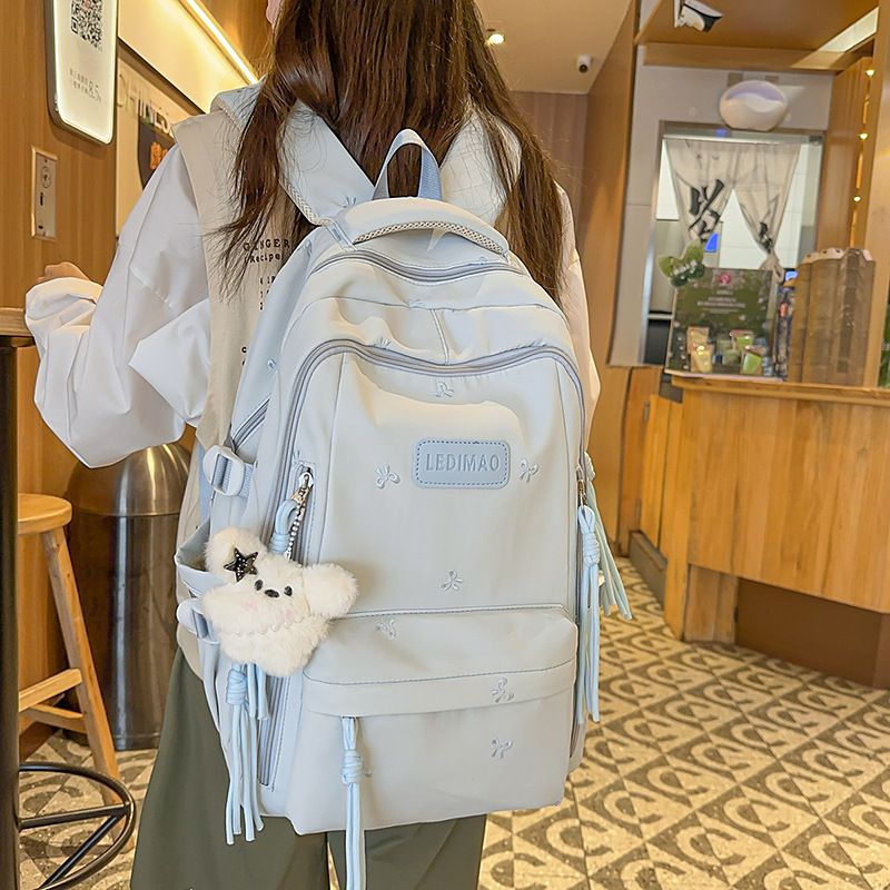 High-Looking Backpack for Women 2026 New Korean Style Cute School Bag Large Capacity Waterproof Student Backpack Travel Bag