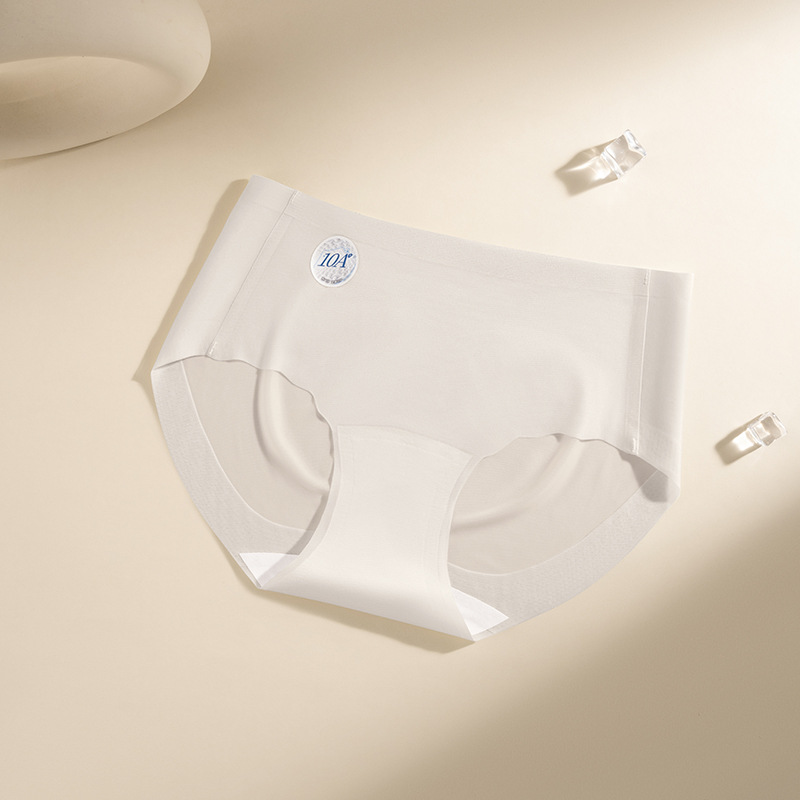 Ropa interior que no deja marcas, estilo de verano, seda de hielo delgada, entrepierna de algodón puro 10A, entrepierna antibacteriana, cintura media, piel de leche transpirable, ropa interior triangular para mujer