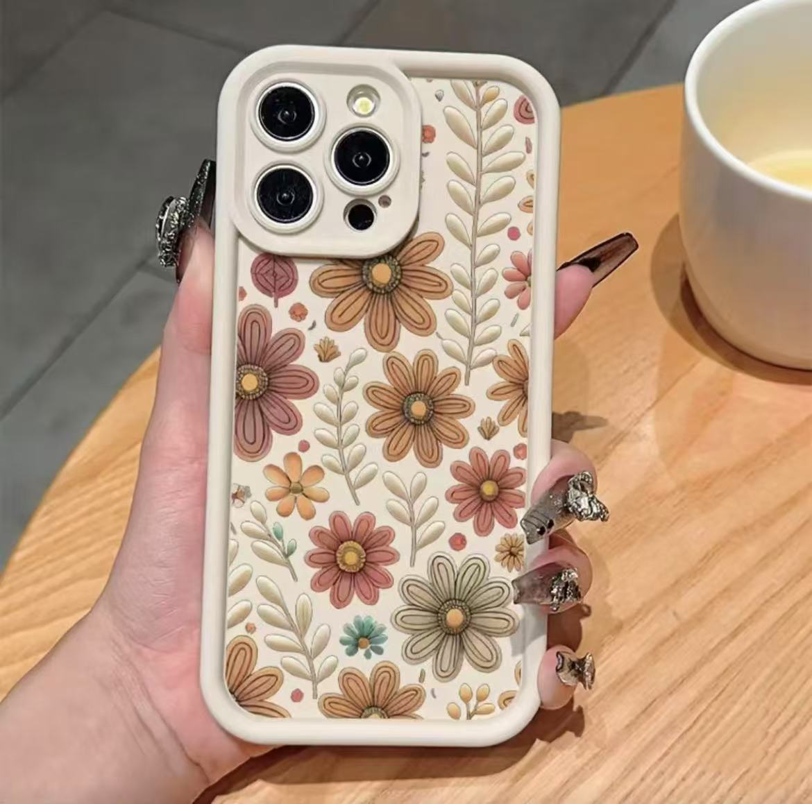 Pantalla completa flores y plantas Aplicación transfronteriza iPhone 15promax funda para teléfono móvil Apple 15/14pro Japón y Corea del Sur 13/12/11